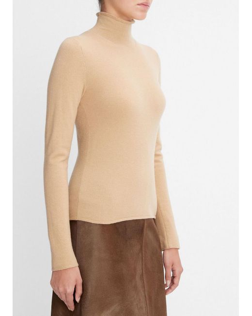 Vince Natural Wool-blend Slim Turtleneck Sweater, Beige, Size M