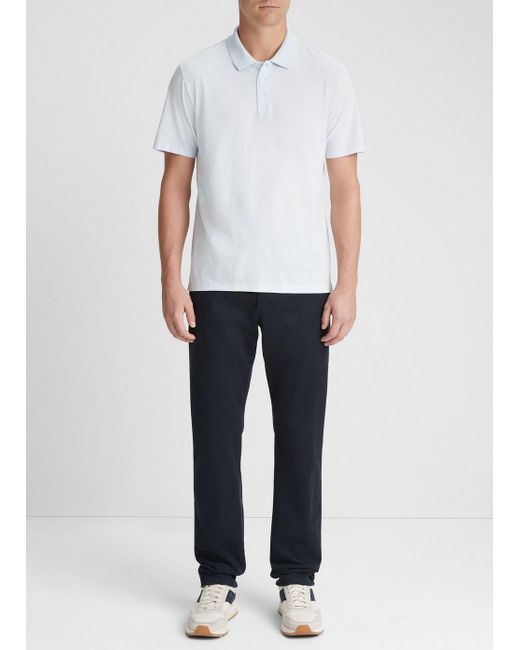 Vince Pima Cotton Short-sleeve Polo Shirt, White, Size Xxl for men