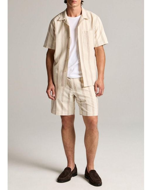Vince Natural Cove Stripe Cotton-Hemp Short for men