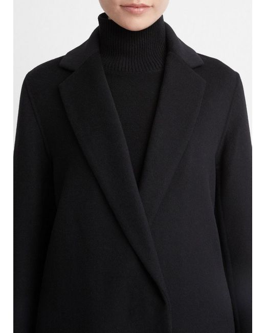 Vince Classic Straight Coat, Black, Size L