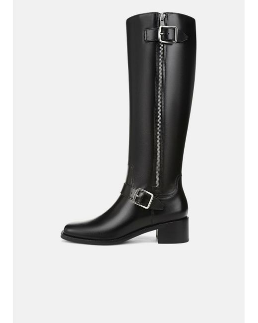 Vince Black Leighton Leather Knee Boot