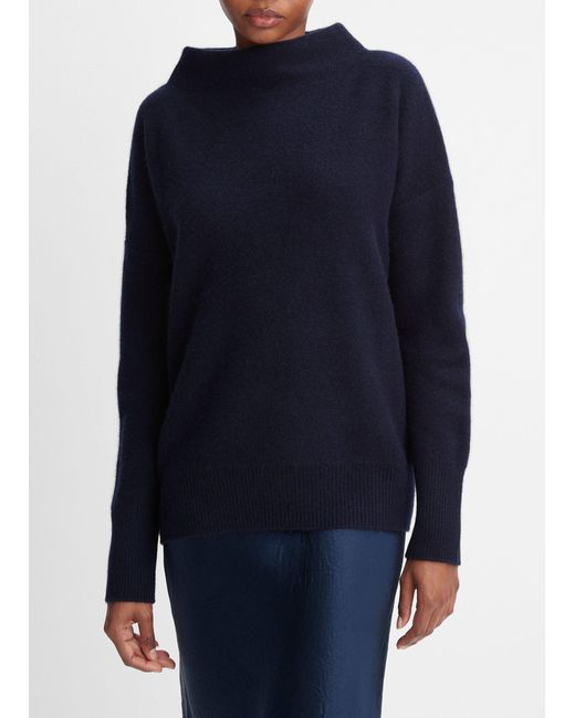 Vince Plush Cashmere Funnel Neck Sweater, Blue, Size Xs