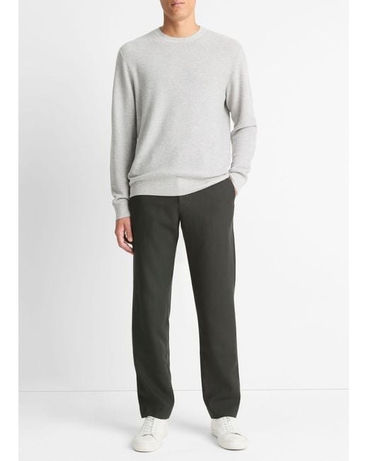 Vince Gray Geo-Jacquard Wool-Blend Crew Neck Sweater for men