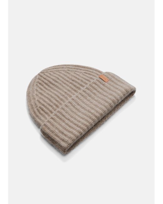 Vince Natural Plush Cashmere Chunky Knit Hat, Brown