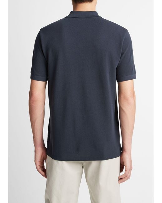 Vince Cotton Piqué Polo Shirt, Coastal Blue, Size S for men