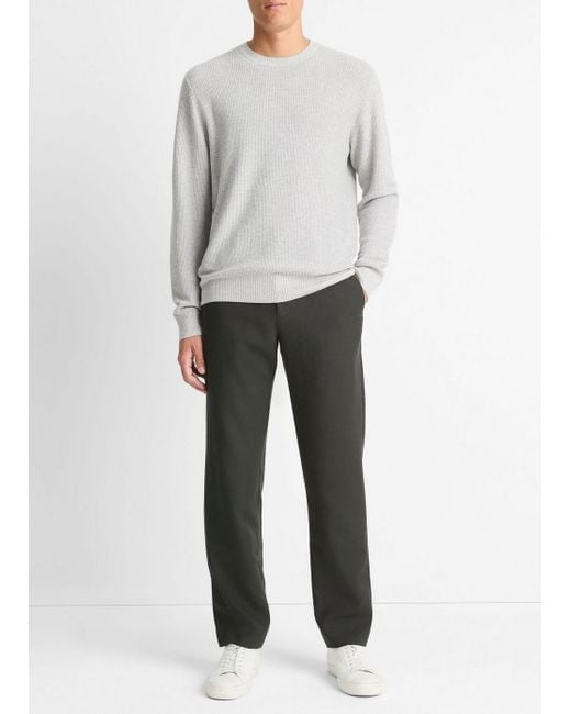 Vince Gray Geo-Jacquard Wool-Blend Crew Neck Sweater for men