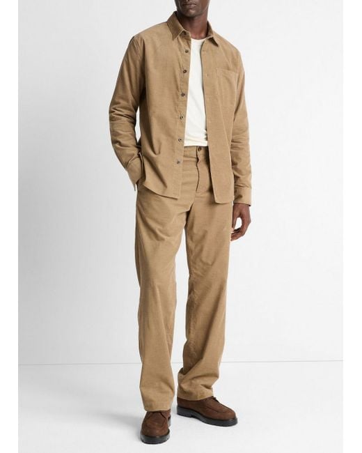 Vince Natural Louie Relaxed Cotton Corduroy Elastic-Waist Pant for men