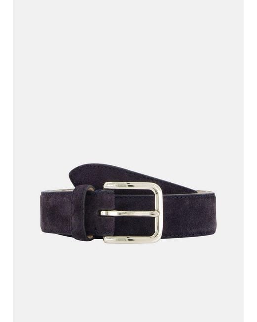 Vince Blue Alex 30Mm Stitched Suede Belt for men