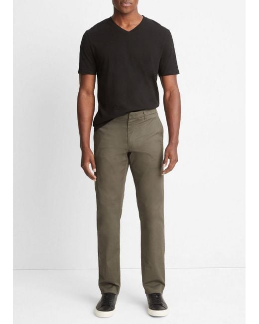 Vince White Cotton Twill Griffith Chino Pant for men