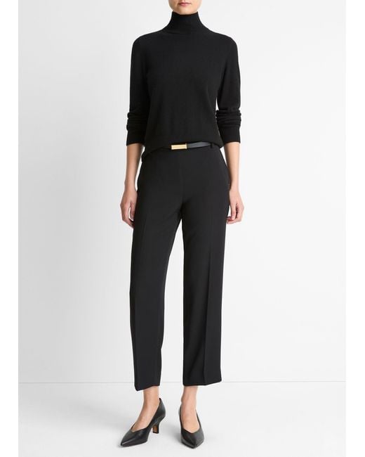 Vince Black Crepe Tapered Pull-On Pant