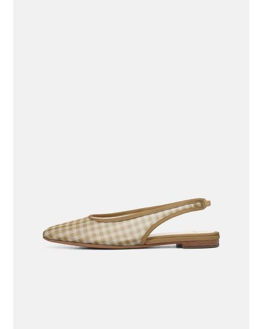 Vince White Daphne Gingham Slingback Flat