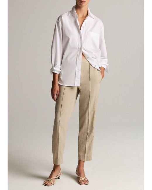 Vince Natural Grace Side-Strap Mid-Rise Pull-On Pant