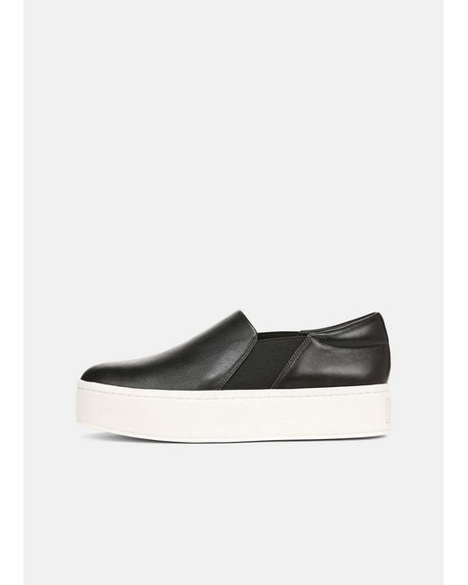 Vince White Warren Leather Sneaker, Black, Size 6