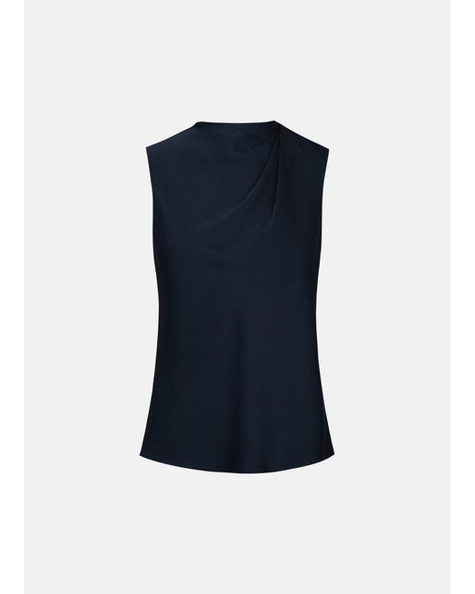 Vince Blue Draped Satin Shell