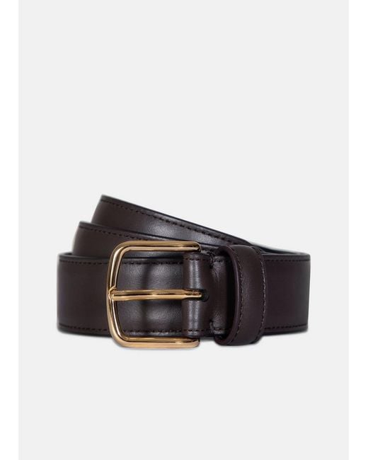 Vince Black 32Mm Stitched Leather Belt