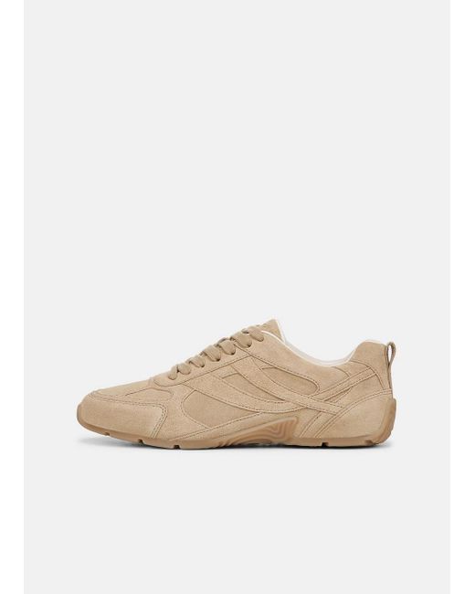 Vince White Mojave Suede Trainer Sneaker
