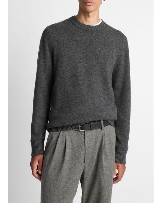 Vince Gray Wool-Cashmere Crew Neck Sweater for men