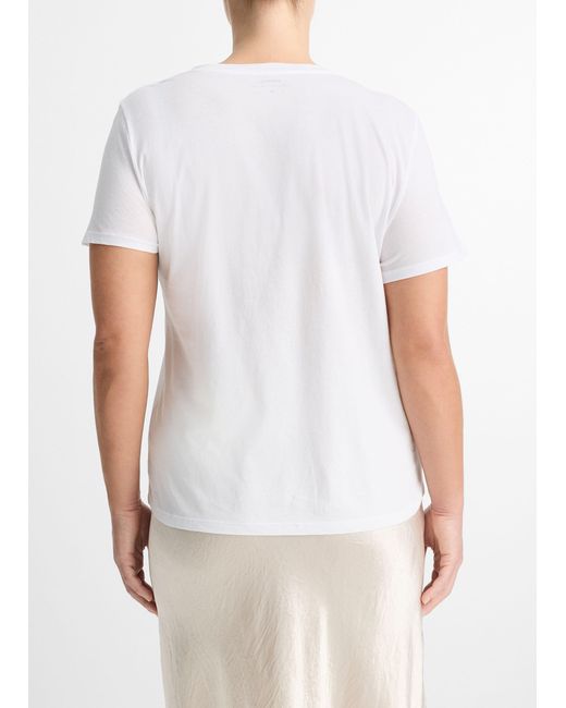Vince Essential Pima Cotton V-neck T-shirt, Optic White, Size 3xl