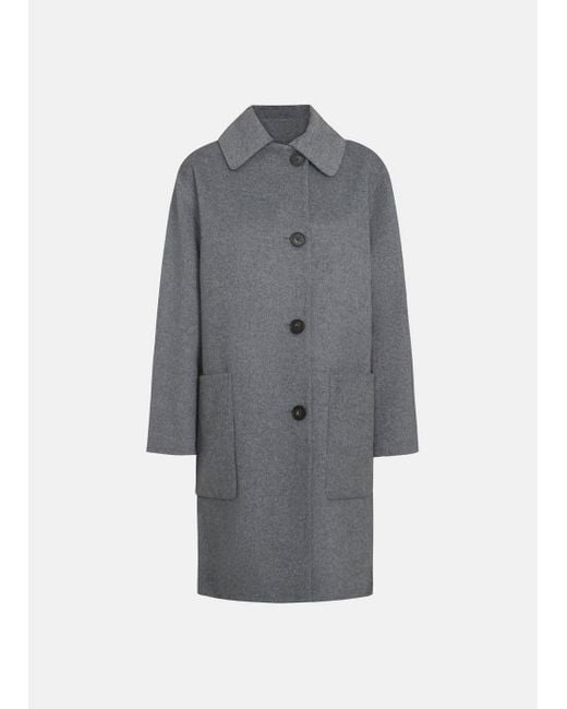 Vince Gray Wool-Blend Patch Pocket Car Coat