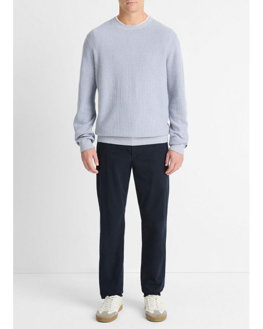 Vince Gray Geo-Jacquard Wool-Blend Crew Neck Sweater for men