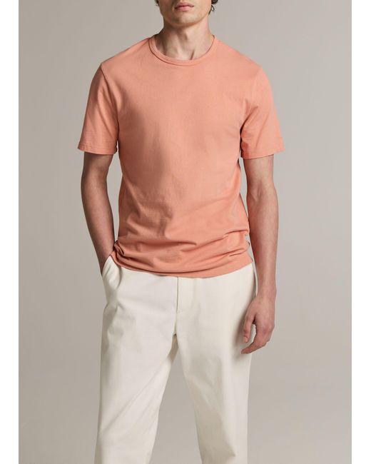 Vince White Garment Dye Cotton T-Shirt for men