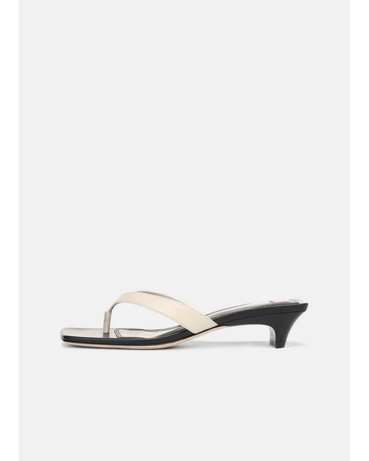Vince White San Juan Leather Heeled Thong Sandal