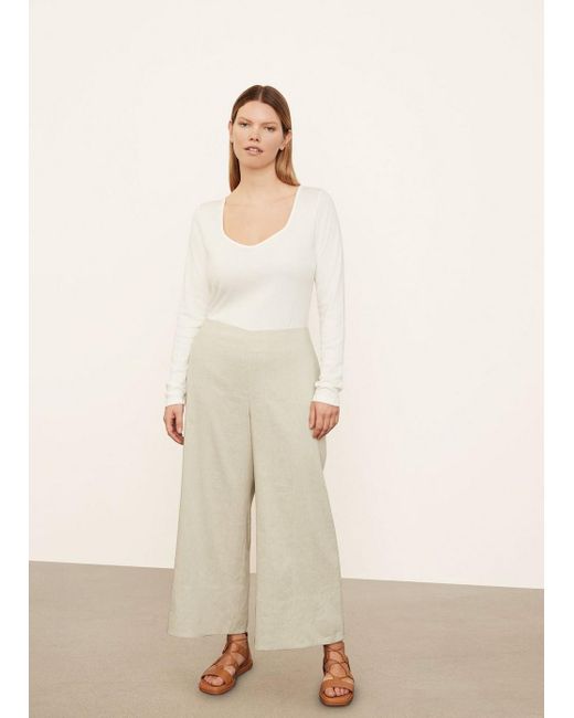 vince tie front crop wide pant