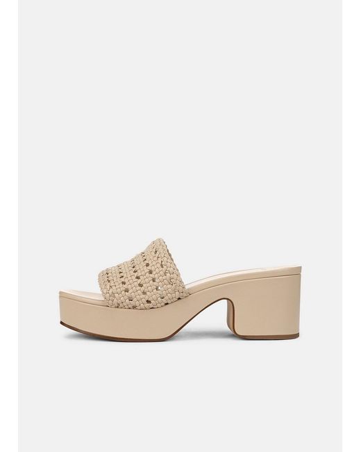 Vince White Margo Woven Leather Platform Sandal