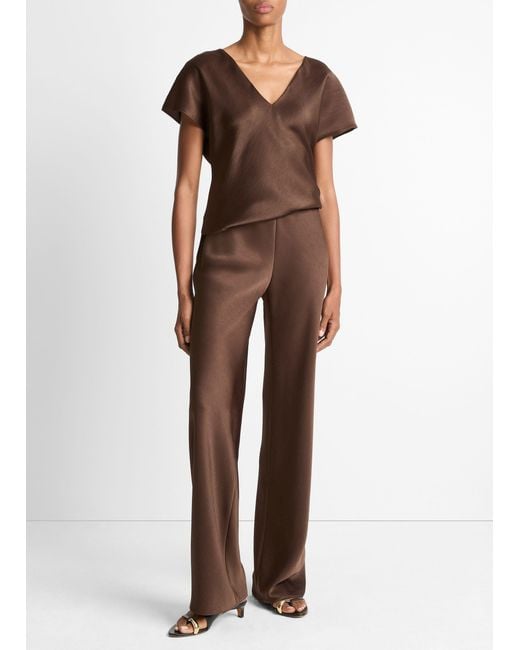 Vince Brown Fluid Satin Bias Pant