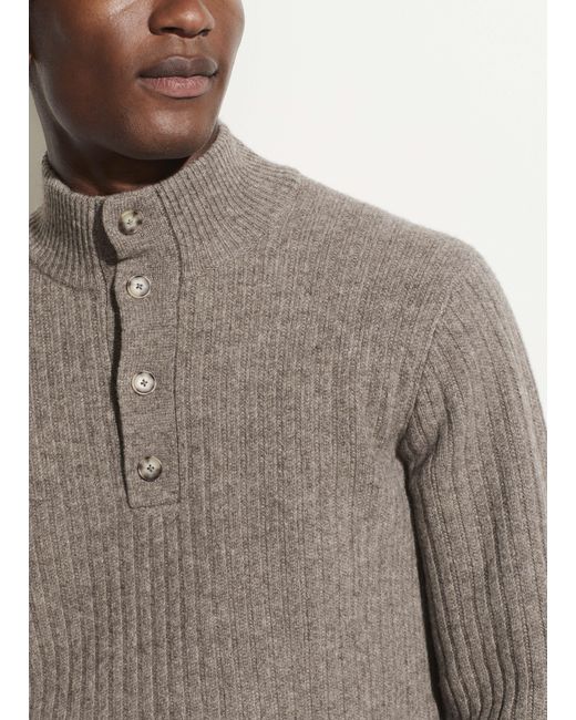 Download Vince Mock Neck Henley in Beige (Natural) for Men - Lyst