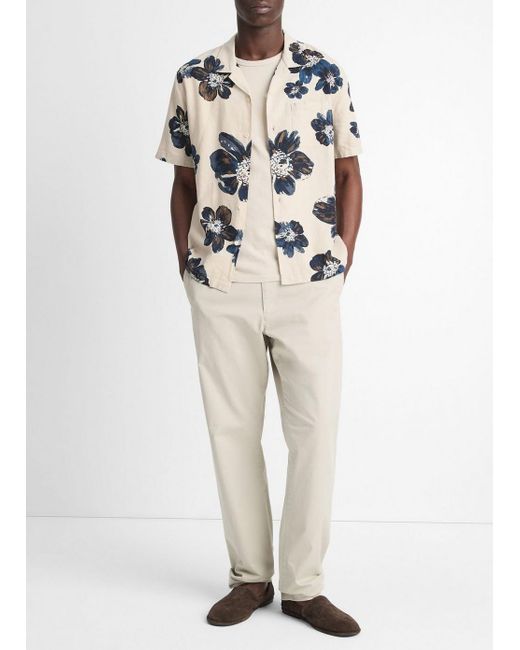 Vince Natural Blossoms Linen-Blend Button-Front Shirt for men
