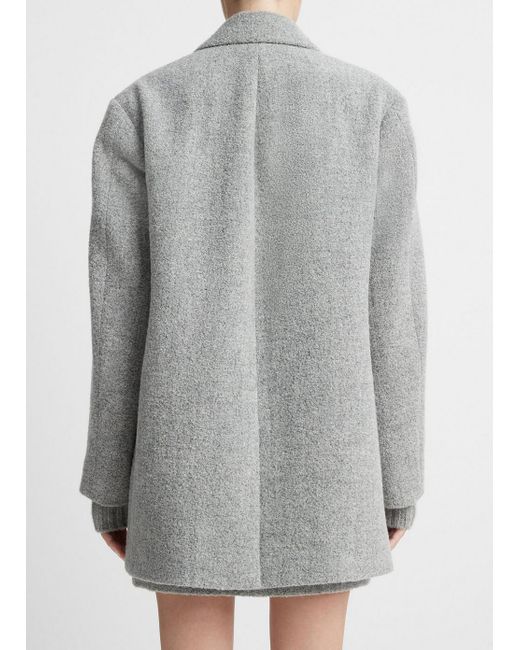 Vince Gray Pebble-textured Blazer Coat, Grey, Size Xl