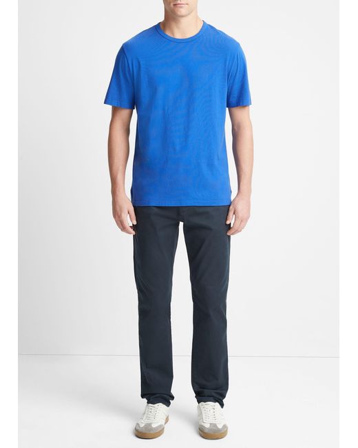 Vince Garment Dye Short-sleeve Crew Neck T-shirt, Blue, Size M for men