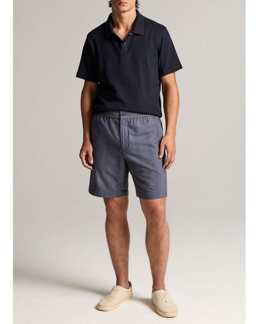 Vince Blue Cove Stripe Cotton-Hemp Short for men