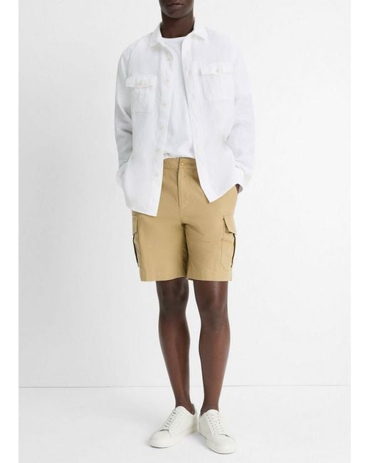 Vince White Cotton-Linen Cargo Short for men