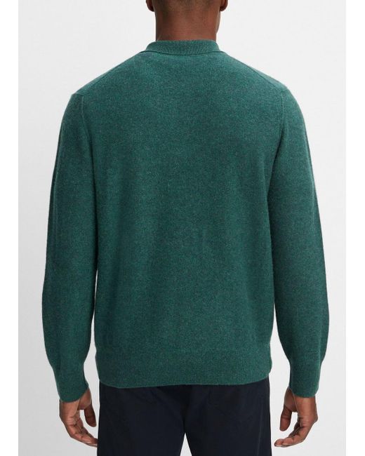 Vince Plush Cashmere Quarter-zip Sweater, Green, Size Xl for men