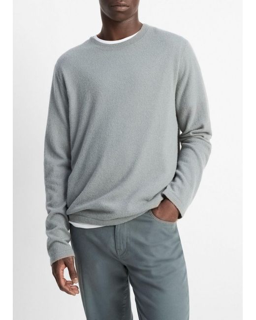 Vince Gray Cashmere-Silk Crew Neck Sweater for men