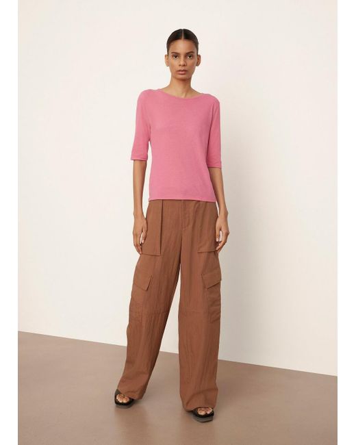 Vince Cotton Elbow Sleeve Crew Neck Tee 