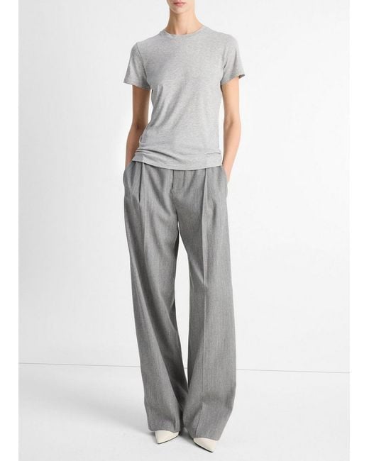 Vince White Essential Pima Cotton Crew Neck T-shirt