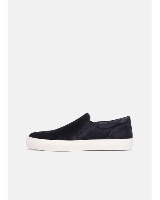 Vince White Fletcher Perforated Suede Sneaker, Night Blue, Size 8.5 for men