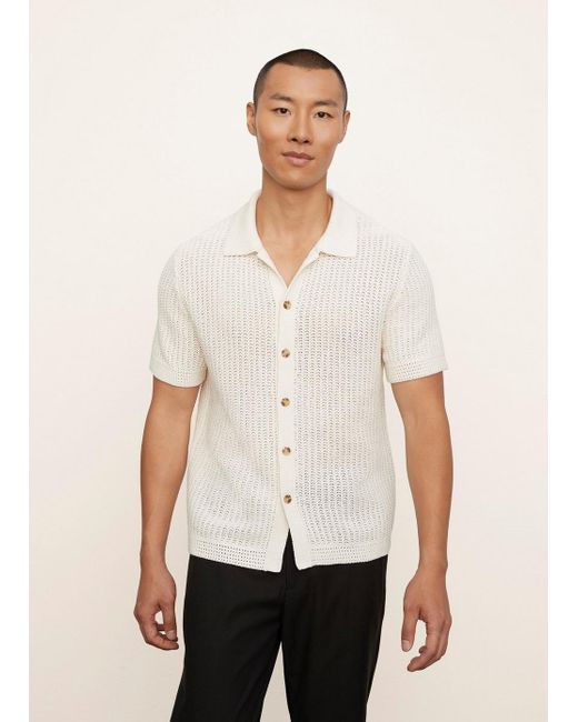 Vince Cotton Crochet Short Sleeve 