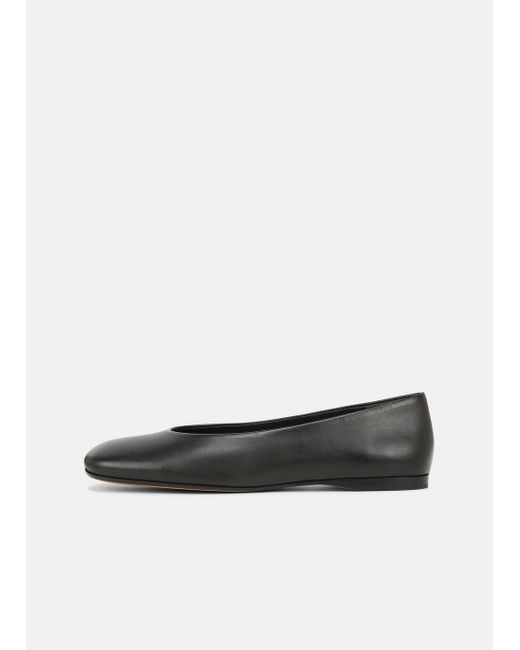 Vince White Leah Leather Flat, Black, Size 8.5