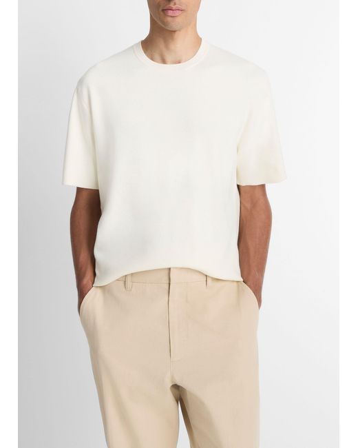 Vince Natural Milano Short-Sleeve Crew Neck Sweater for men