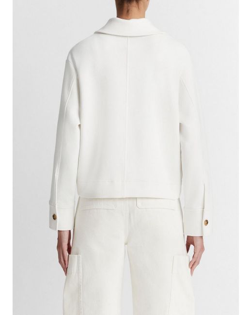 Vince Zip-up Collared Jacket, Off White, Size S