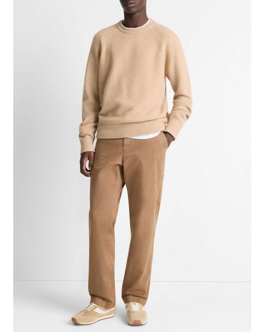 Vince Natural Micro-Bouclé Wool-Cashmere Sweater for men