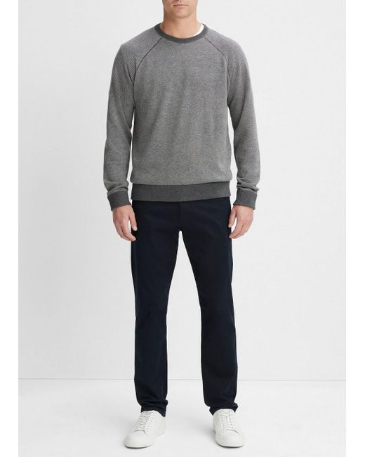 Vince Gray Birdseye Raglan Sweater, Grey, Size Xs for men