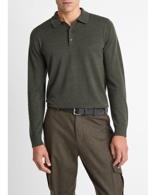 Vince Green Wool Polo Sweater for men