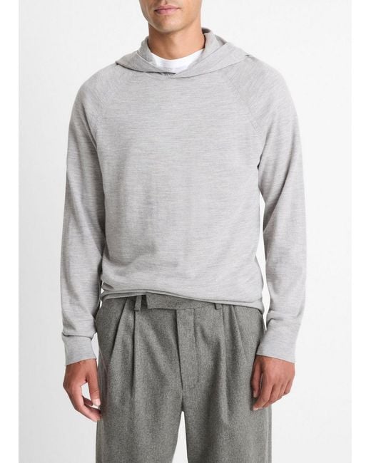 Vince Gray Featherweight Merino Wool-Cashmere Hoodie for men