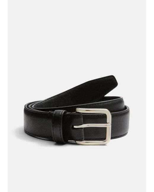 Vince Black Classic Leather Belt for men