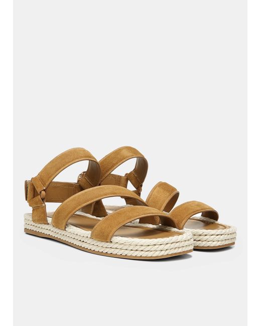 Vince Suede Elian Sandal in Tan (Brown) - Lyst